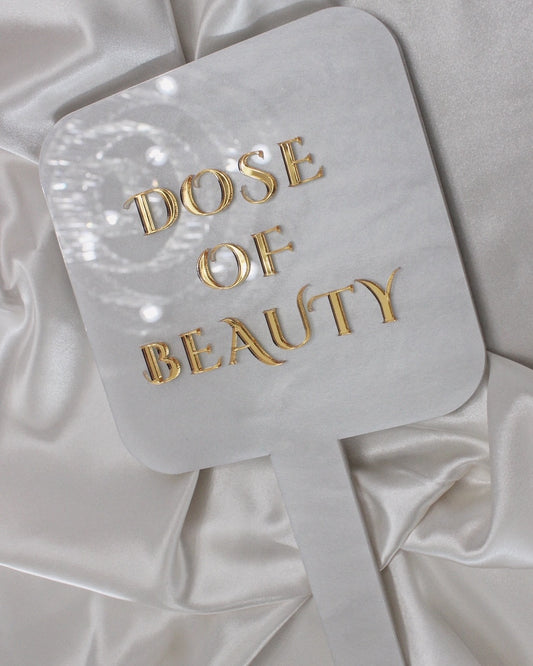 10" Pearl White Mirror (3D Logo)