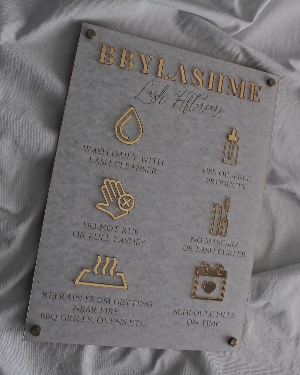 Custom Lash Aftercare Sign