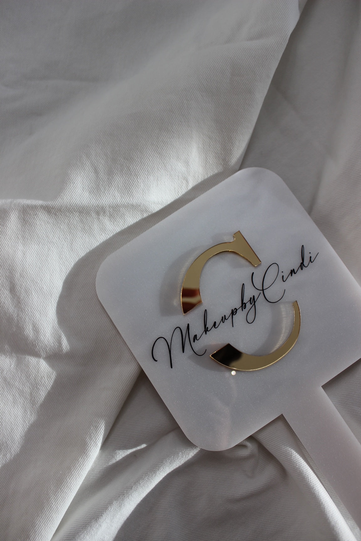 10" Pearl White Mirror (3D Logo)